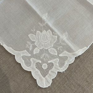 3 Vintage White Linen Table Napkins - Sheer - No Stains